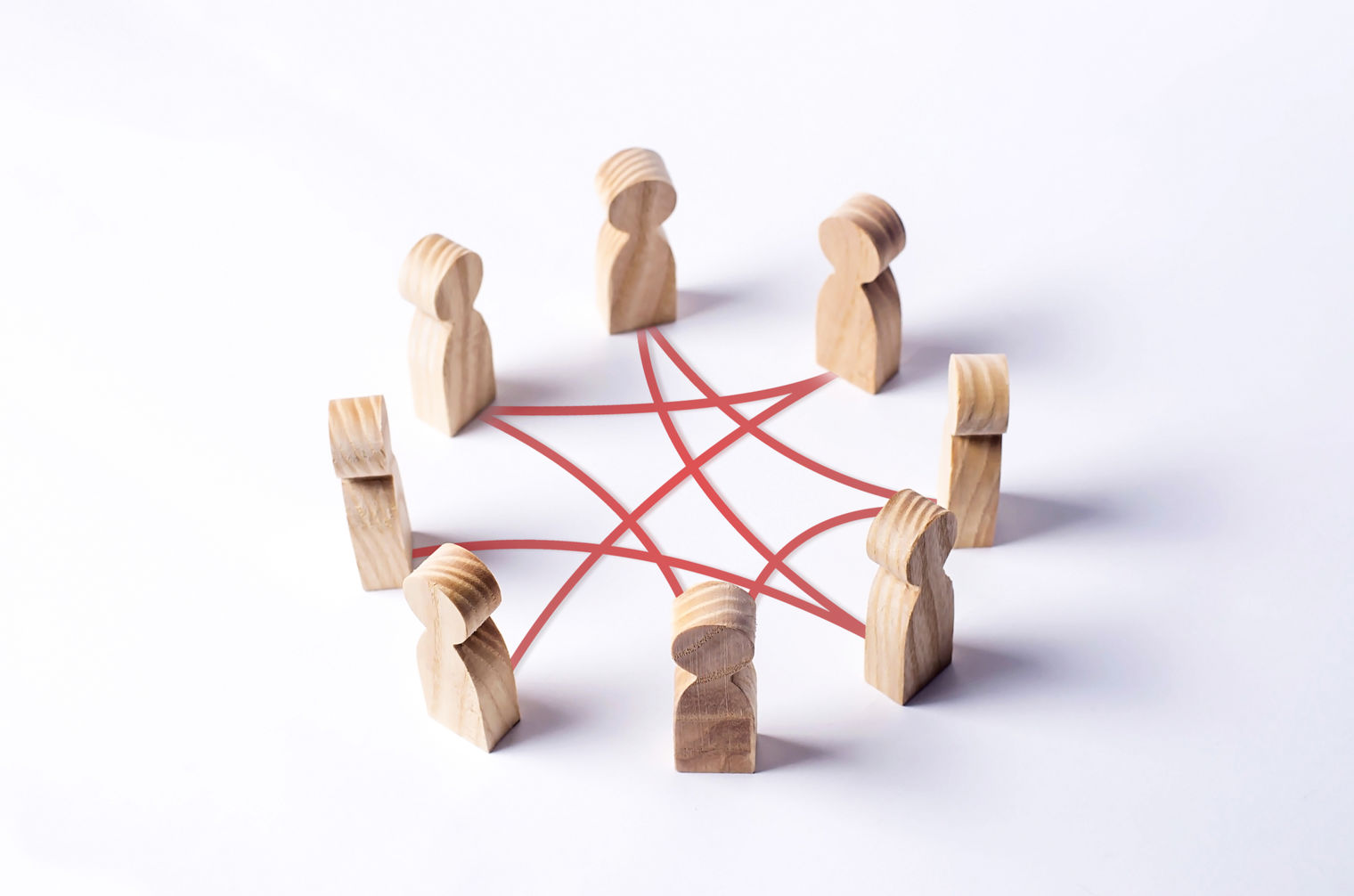 graphic showing interconnected communication among people