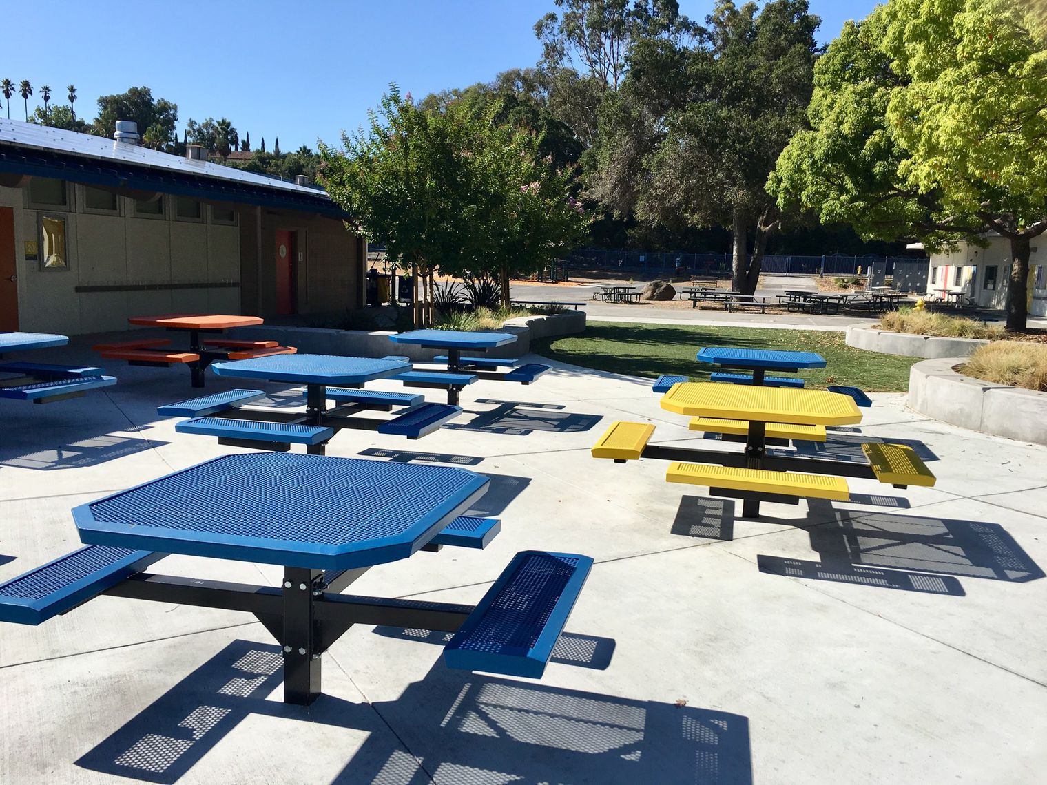 Outside tables and benches