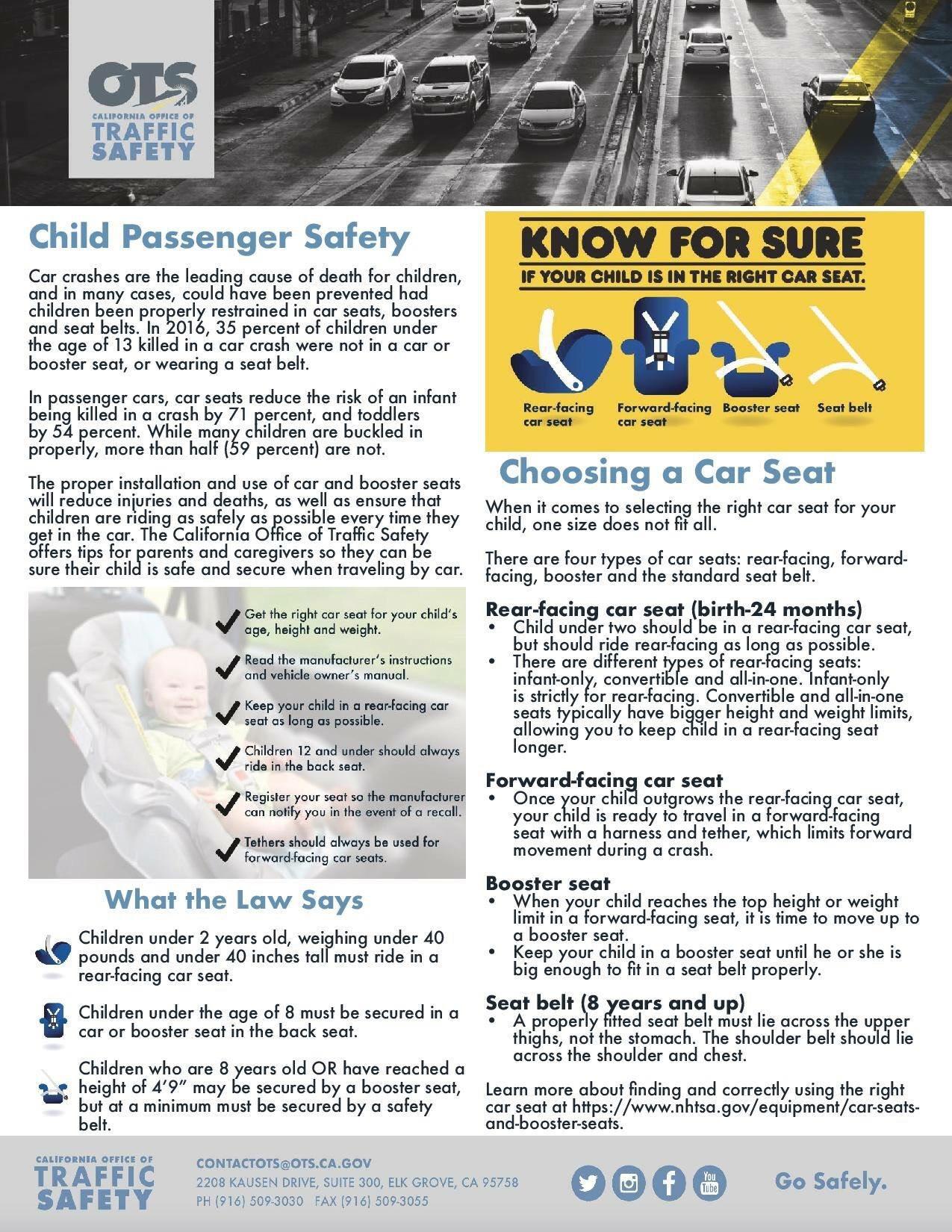 Child passenger safety flyer
