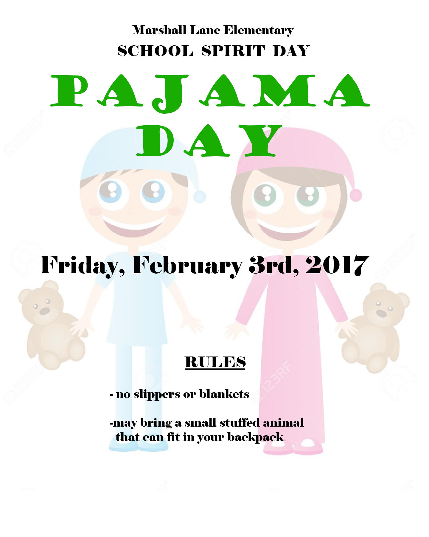 Pajama Day Flyer Template Free